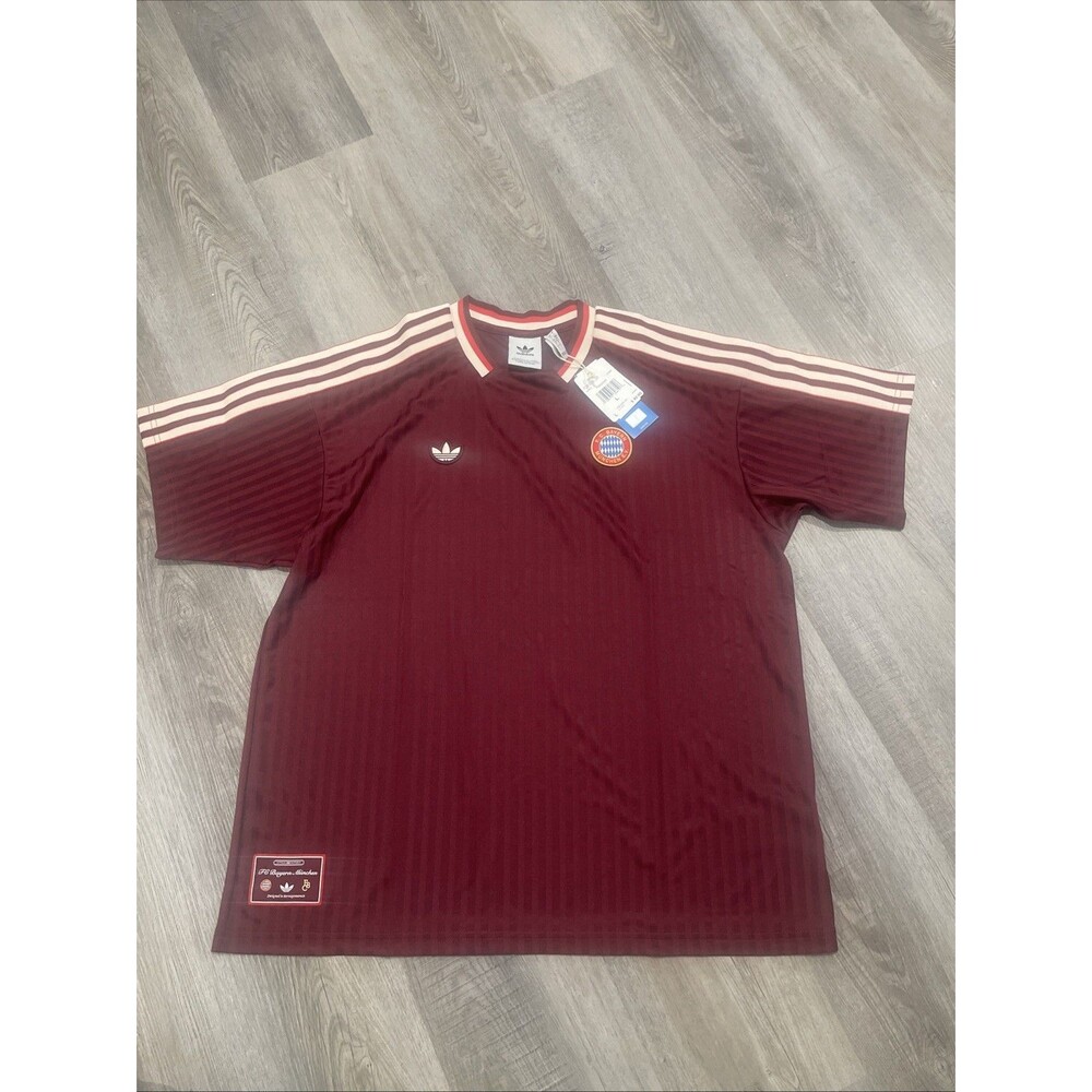 adidas FC Bayern Munich Icon Soccer Jersey Shadow Red JF0595 Size L